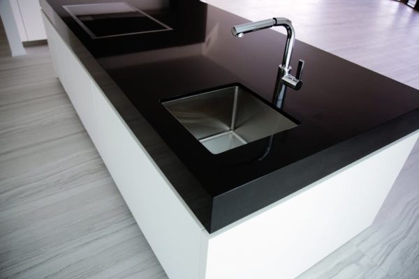 Kitchen With Silestone Iconic Black Countertop
