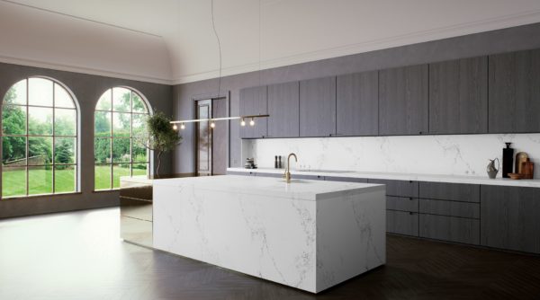 Kitchen With Quartz Colors Empira White 5151 Countertop View 2