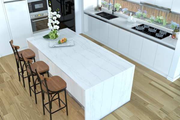 Kitchen With Natural Listra Countertop