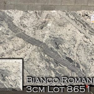 Granite Bianco Romaniz (3CM Lot 8651) Countertop Sample