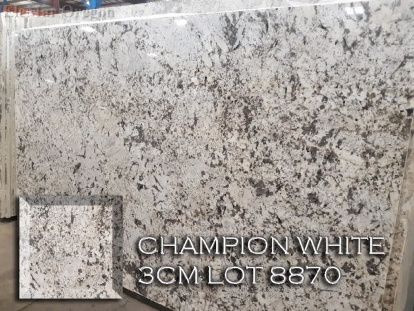 Granite Champion White (3CM Lot 8870) Countertop Sample
