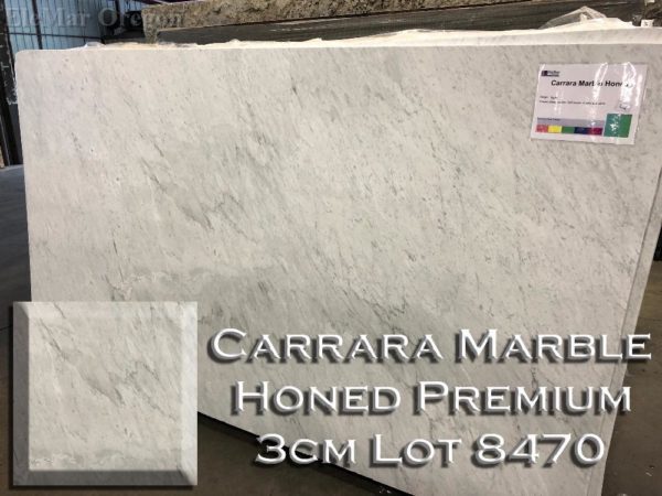 Marble Carrara Marble Honed Premium (3CM Lot 8470) Countertop Sample