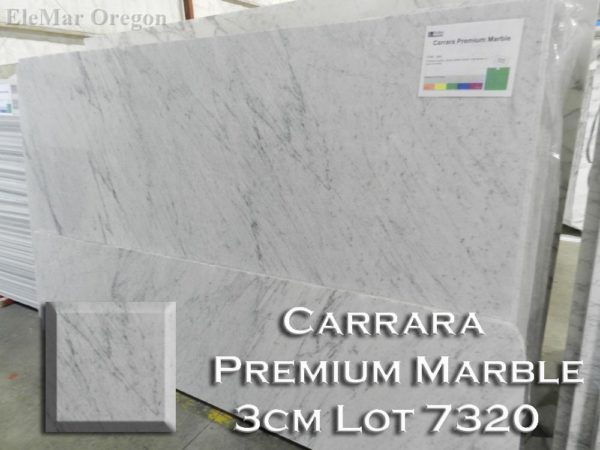 Marble Carrara Premium Marble (3CM Lot 7320) Countertop Sample