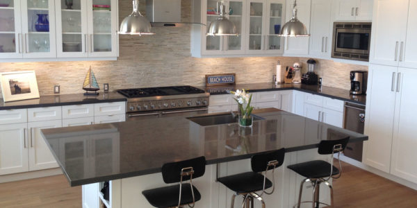 Kitchen With Classic Thunder Storm Countertop