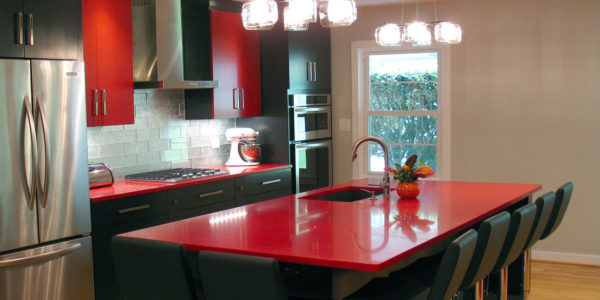 Kitchen With Classic Lava Ice Countertop