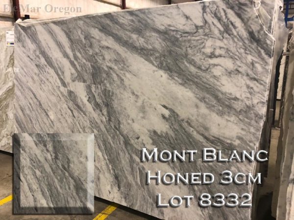 Marble Mont Blanc Honed (3CM Lot 8332) Countertop Sample