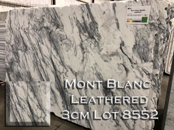 Marble Mont Blanc Marble Leathered (3CM Lot 8552) Countertop Sample