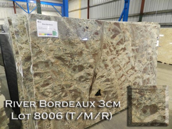 Granite River Bordeaux (3CM Lot 8006) Countertop Sample
