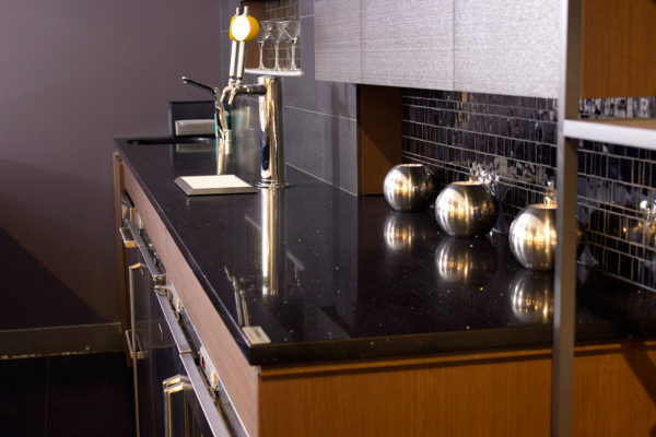 Kitchen With Inspire Sparkling Black Countertop