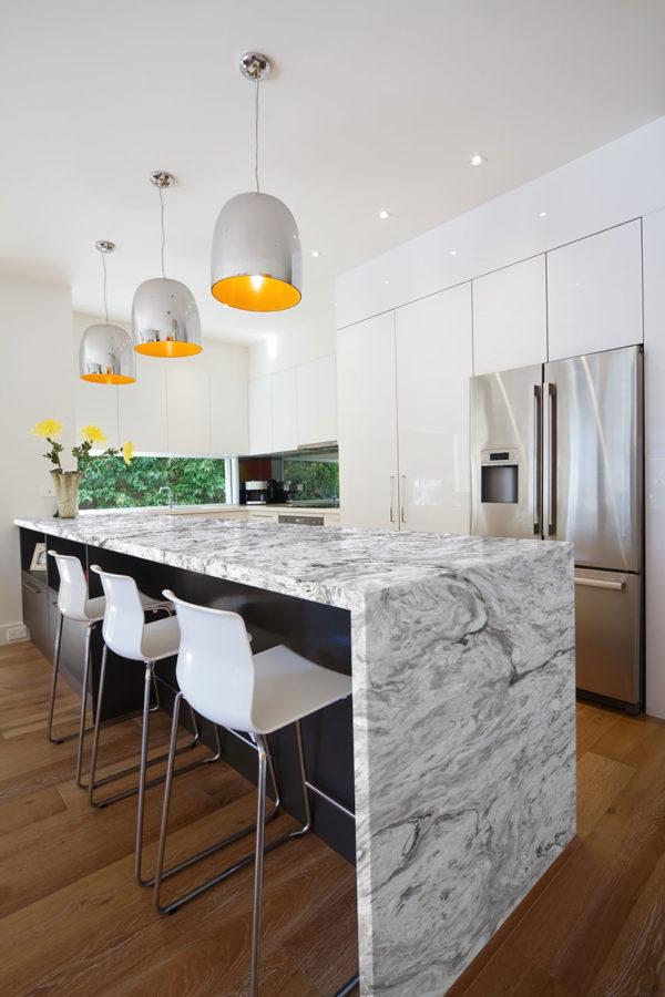 Kitchen With Classic White Fusion Countertop