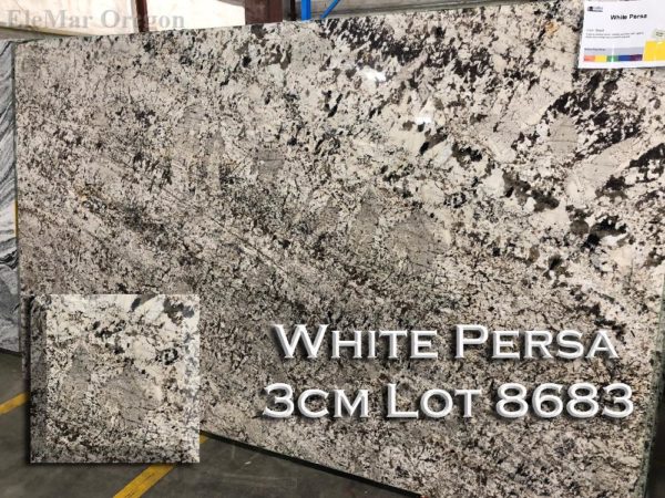Granite White Persa (3CM Lot 8683) Countertop Sample