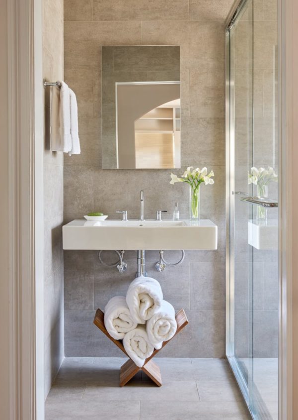 Bathroom With Silestone Alpina White Countertop