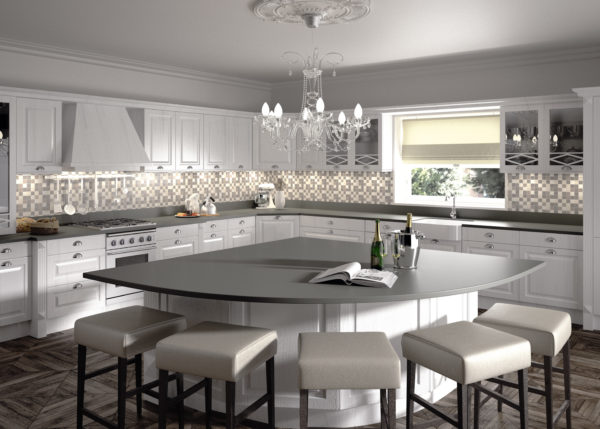 Kitchen With Silestone Cemento Countertop View 2