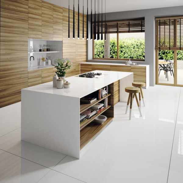 Kitchen With Silestone Iconic White Countertop