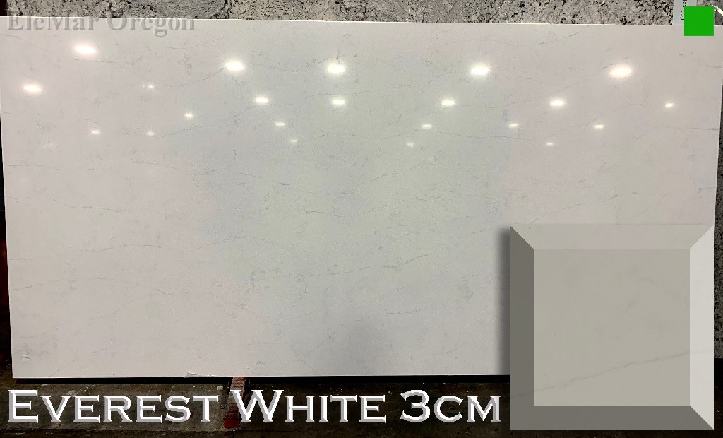 1077 Cypress White 3cm Stone, Everest White Quartz Countertops